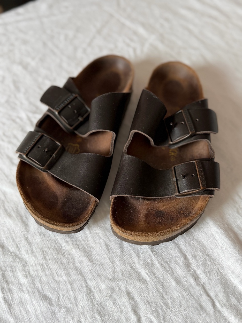 Women’s Birkenstock Arizona Birko-Flor Leather Slip On Regular Width Sandals